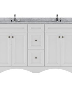 Talisa 60" Double Vanity, White, Without Mirror