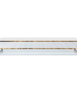 78.7" TV Media Console With Storage 3 Drawers Tempered Glass Top for TVs, White
