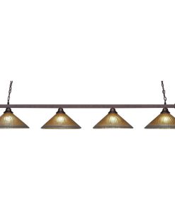 Toltec Lighting 804-BRZ-710 Billiard - Four Light Island