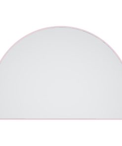 40"Hx60"W Arch Shape Stainless Steel Framed Mirror, Pink
