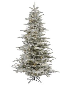 Vickerman A861866Led 6.5' Flocked Sierra Fir Christmas Tree, Warm White Lights