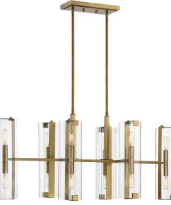 Winfield 12-Light Chandelier, Warm Brass