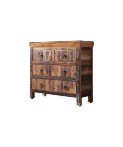 Traditional Wooden Accent Cabinet With Storage Drawers, Brown