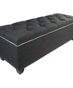 Storage Bench, Great Inner Space and Shoe Divider, Charcoal With Magnolia Piping