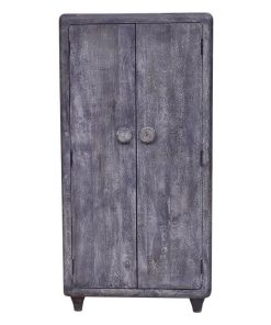 Taneyville Grey Wash Reclaimed Wood Rustic Armoire Cabinet