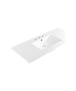 Unique 49"x22" Ceramic Vanity Top, White With 8" Widespread Drilling