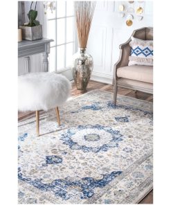 Traditional Medallion Verona Rug, Blue, 12'x15'