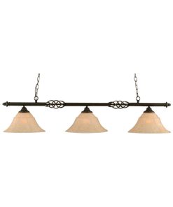 Toltec Lighting Elegante 3 Light Billiard Light, Glass