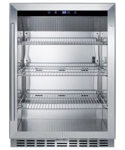 Summit SCR611GLOS 24"W 5 Cu. Ft. Compact Refrigerator - Stainless Steel / Glass