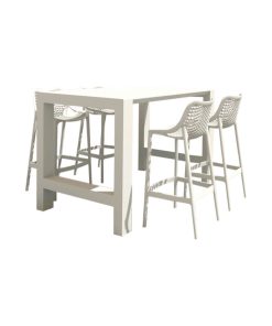 Vegas Air 5-Piece Bar Set With 39"-55" Extendable White