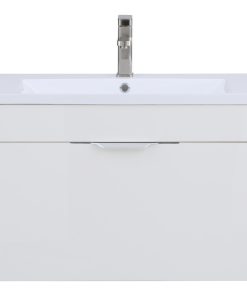 Stufurhome Delilah 30 in. Wall Mounted Single Sink Bathroom Vanity, White