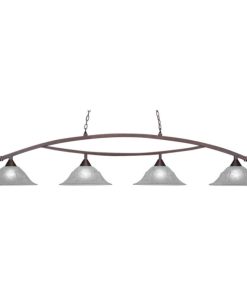 Toltec Lighting 874-BRZ-53615 Bow - Four Light Billiard