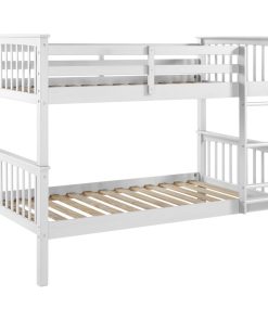 Twin-Over-Twin Solid Wood Mission Design Bunk Bed, White