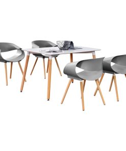 5 Pcs Mid Century/ Modern Style Dinette Set, Gray