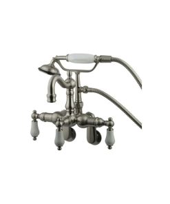 3-3/8" - 9" Adjustable Wall Mount Clawfoot Tub Filler w/ Hand Shower CC1305T8