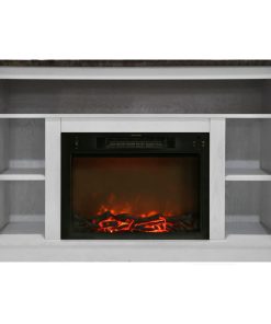 47.2"X15.7"X32.5" Seville Fireplace Mantel With Insert - White