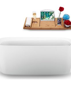 59" Streamline N1640BGL Freestanding Tub and Tray with Internal Drain
