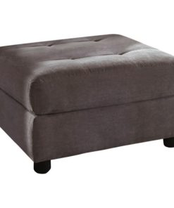 Tufted Cushion Back Ottoman, Dove