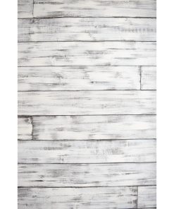 Wood Plank Wall- Distressed White/Brown, 96" Board Length, 25sqft