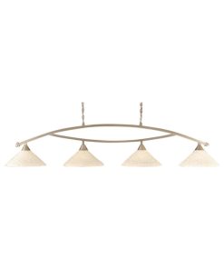 Toltec Lighting 874-BN-411 Bow - Four Light Billiard