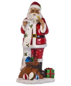 55"H Solar Santa Claus Checking His List Statement Garden Statuary