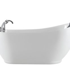 59" L x 29.5" W White Acrylic Right Drain Freestanding Whirlpool Tub