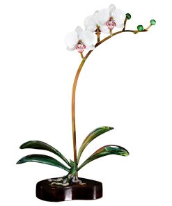 White Phalaenopsis Orchid Glass Sculpture