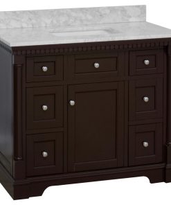 Sydney 42" Bathroom Vanity, Chocolate, Carrara Marble