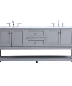 72" Double Sink Bathroom Vanity Set, Gray