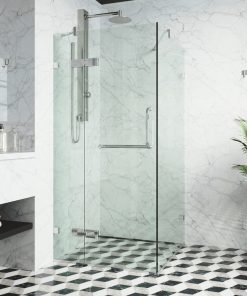 VIGO Monteray 30"x30" Frameless Shower Enclosure without Base, Chrome