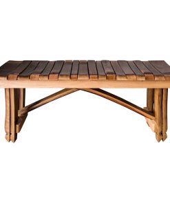 Wine Stave Bench With Cross-Braces