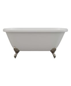 60" Acrylic Double Ended Clawfoot Tub No Faucet Holes "Jackson"