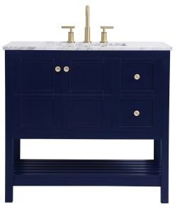 36" Single Bathroom Vanity In Blue