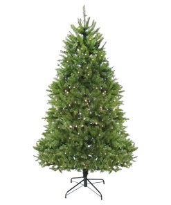 7.5' Pre-Lit Northern Pine Full Christmas Tree, LED Lights, Warm Clear