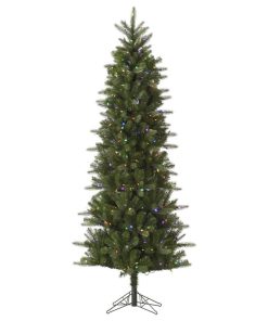Vickerman Carolina Pencil Christmas Tree, 450 LED, Multi Colored, 7.5'x38"