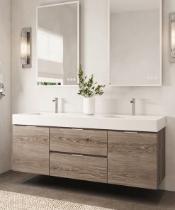 The Boutique Bathroom Vanity, Butternut, 60", Double Sink