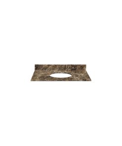 Stone Top, 31" For Undermount Sink With Backsplash, Dark Emperador Marble