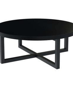 Traicere Solid Wood and Iron 3 Piece Round Coffee Table Set
