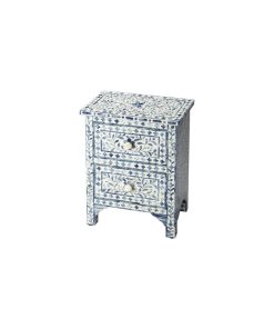 Vivienne Blue Bone Inlay Accent Chest