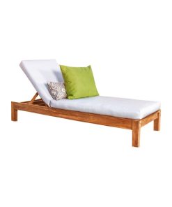 Teak Atnas Chaise Lounger With Canvas Antique Beige Sunbrella Cushion