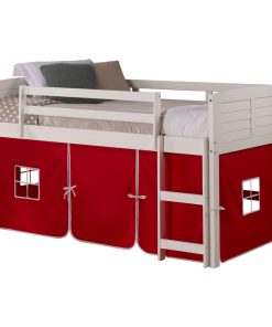Twin Louver Low Loft White W/Red Tent