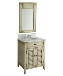 26" Cottage-Style Abbeville Bathroom Sink Vanity and Mirror