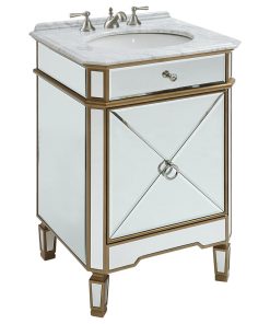 24?Mirror Reflection Gold Asger Powder Room Bathroom Vanity 5027GC