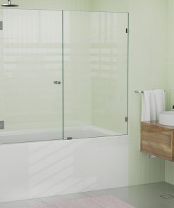 58.25"x58" Frameless Shower Bath Door Wall Hinge, Brushed Nickel