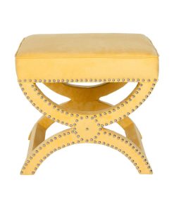 Stina Ottoman Silver Nail Heads Yellow