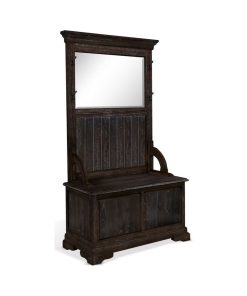 Sunny Designs 77" 4-hook Wood Halltree With Bench Storage, Mahogany