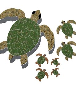 Turtle Group Ceramic Swimming Pool Mosaic Green/Brown