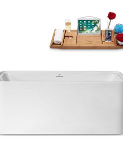 59" Streamline N2002GLD Freestanding Tub and Tray With Internal Drain