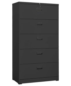 vidaXL Filing Cabinet Anthracite 64.6" Steel Office Storage Cabinet Furniture