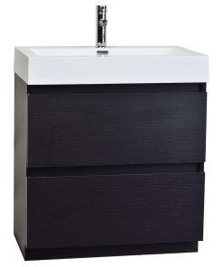 29.5" Contemporary Bathroom Vanity, Black